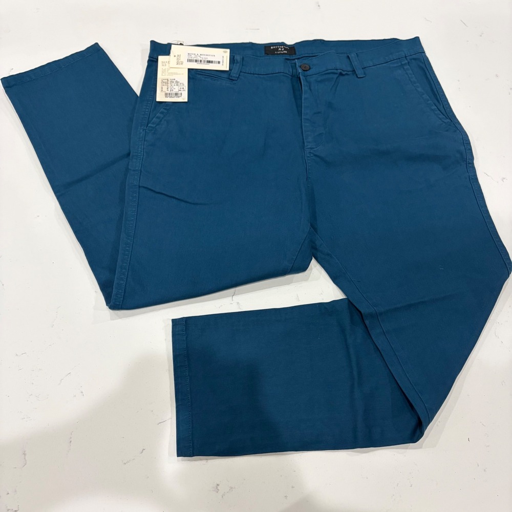 Matchstick Mens Teal Blue Casual Chino Pants Size 5XL/42 Style 8105 NWT